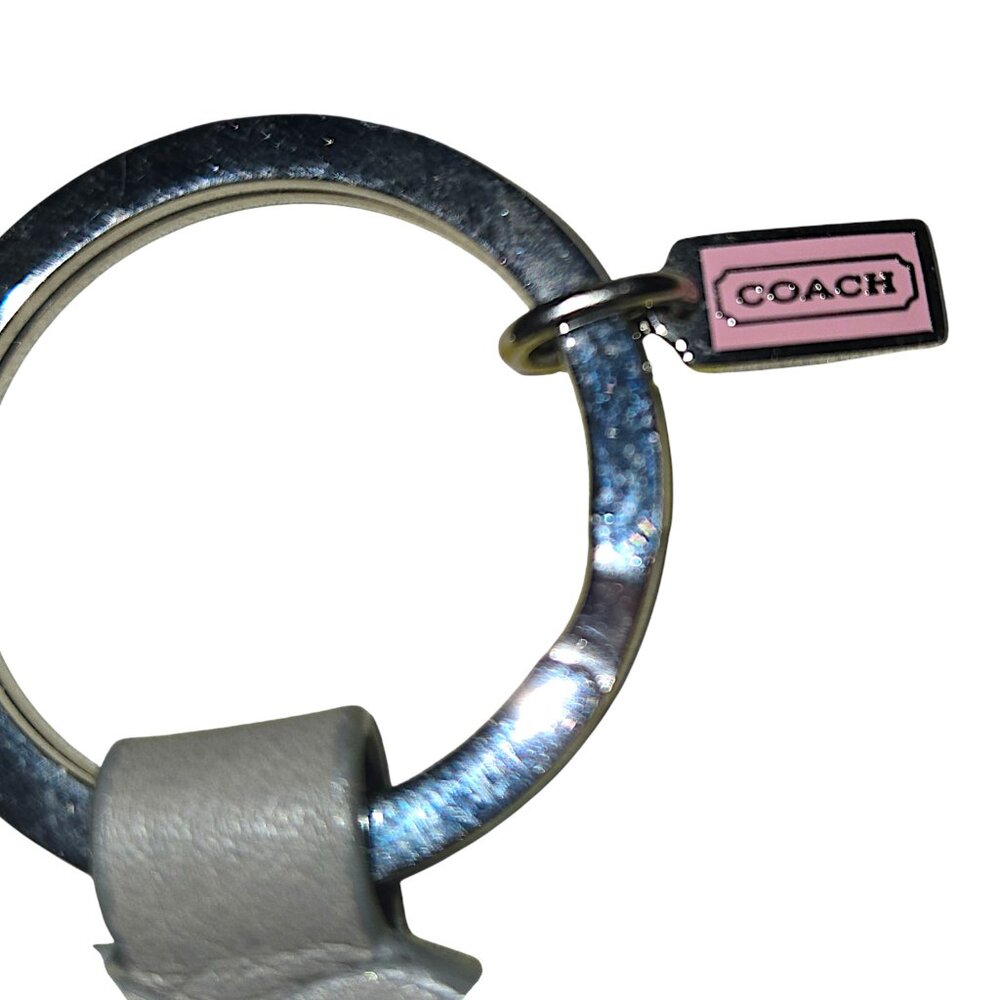 Coach Elephant Leather Keychain Gray Pink Whimsical Bag Charm - Rare, Authentic - Picture 3 of 4